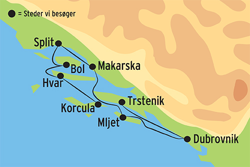Kort over krydstogtet i den kroatiske skrgrd